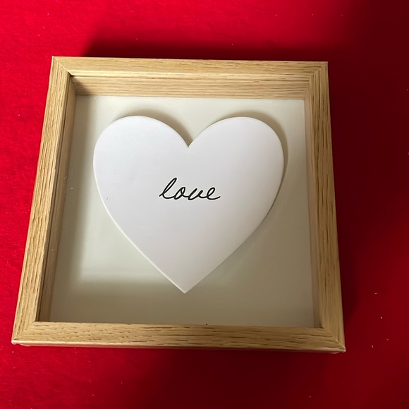 Love Tabletop Frame Sign-Lightwood-5.7x 5.7x 1.1- Sturdy Glass-Shadow Box Style - Picture 1 of 5
